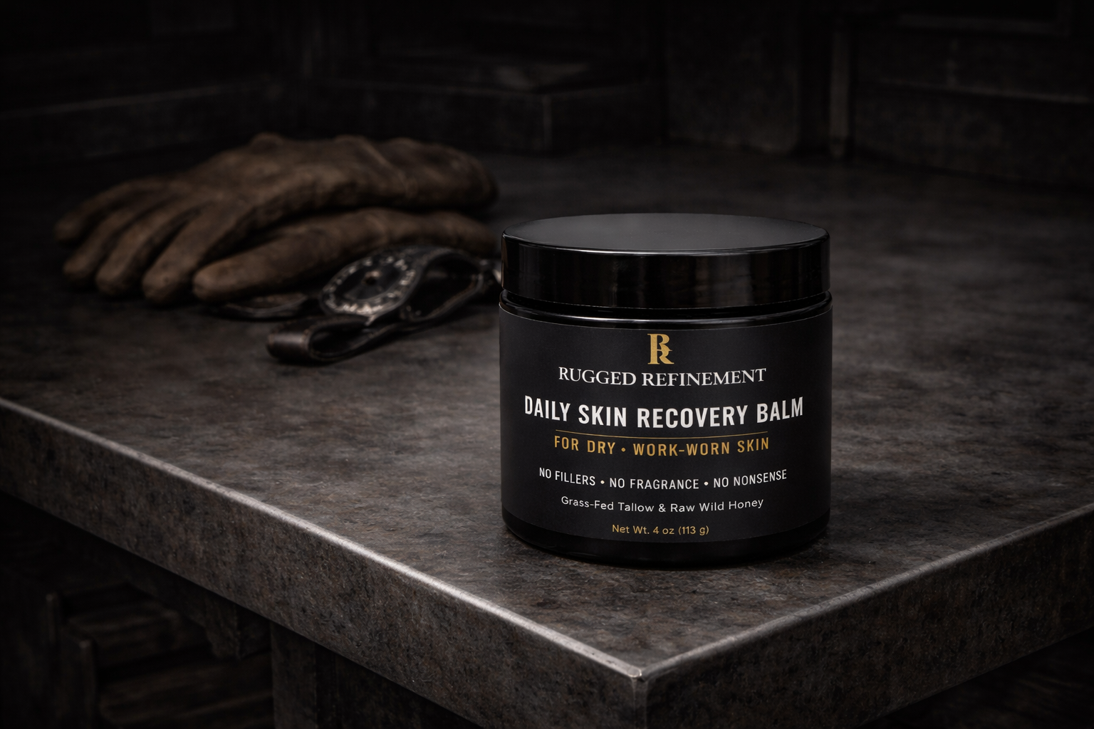 Tallow recovery balm for dry working hands